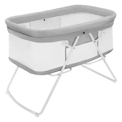 (Gray) UBRAVOO in Baby Cribs and Cradles, Easy Folding Travel Cot with Mattress,Multifunction Be