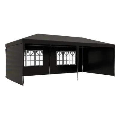 Outsunny 6m x 3m Garden Gazebo Marquee Canopy Party Tent Canopy Patio Black