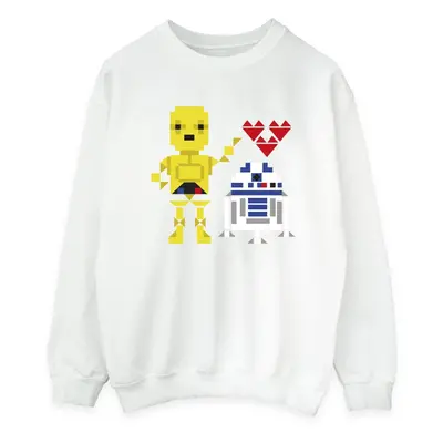 (M, White) Star Wars Womens/Ladies Heart Robot Sweatshirt