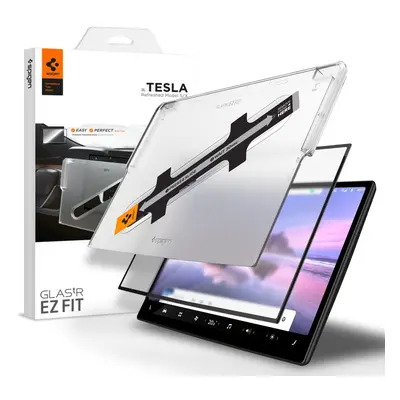 Spigen Tempered Glass Screen Protector [GlasTR EZ FIT] Designed for Tesla Model (2021/2022/2023/