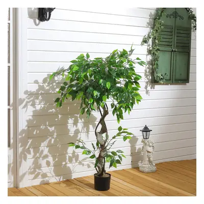 (4 ft) 6ft 4ft Large Artificial Tree Ficus Trees Fake Plants In Pot Indoor Outdoor Faux