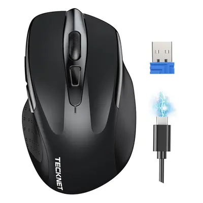 Rechargeable wireless mouse, Wireless Computer Mouse, Adjustable 4800DPI Mouse, Silent Ergonomic