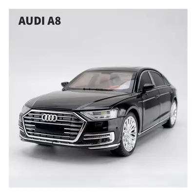 (Black) 1:24 Audi A8 Luxury Car Alloy Car Diecasts & Toy Vehicles Car Model Sound