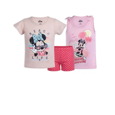 Disney Minnie Mouse Girls Short Sleeve Shirt Tank Top and Shorts Set