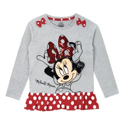 Disney Girls' Minnie Mouse Long Sleeved Top Size Grey