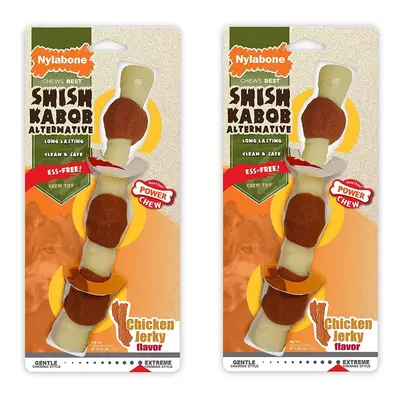 Nylabone Pack of Shish Kabob Alternative Power Chew Toys X-Large Chicken Jerky Flavor