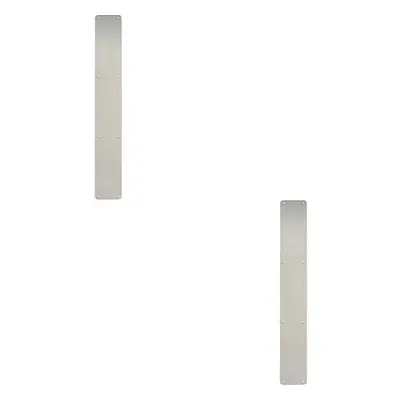 2x Plain Door Finger Plate x 75mm Satin Stainless Steel Push Plate