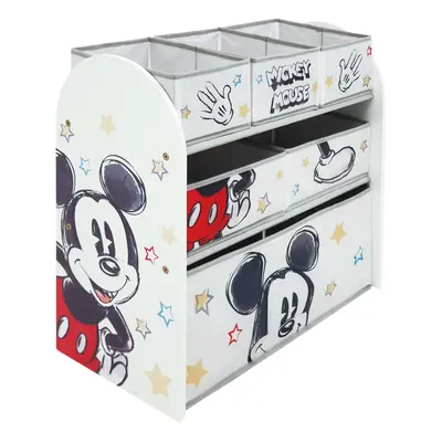 Mickey Mouse Classic Wooden Toy Organizer with Storage Bins