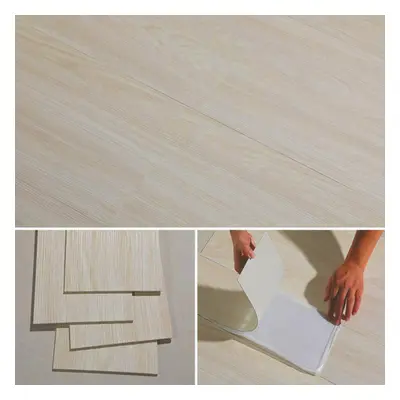 (M18 Light Grey Oak) 5mÂ² Self Adhesive Wood Effect PVC Floor Tiles