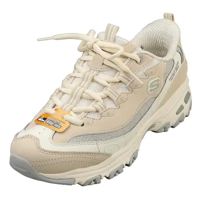 (5) Skechers Slip-ins Dlites Smooth Womens Fashion Trainers in Natural Grey