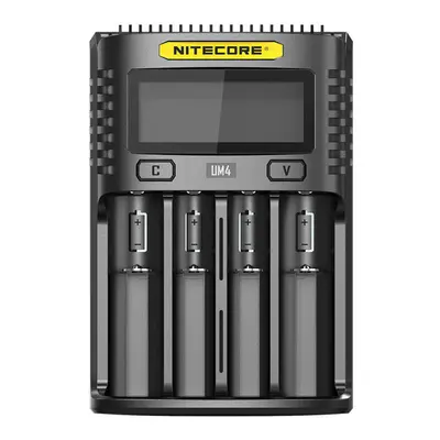 (NITECORE UM4) LCD Display 5V/2A Lithium Battery Charger USB QC Smart Rapid Charger For AA AAA 2