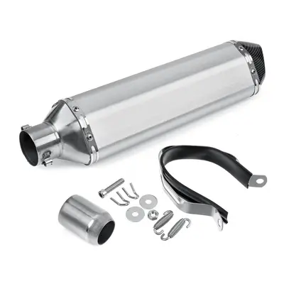 (white) 38-51mm Universal Motorcycle Signal Outlet Exhaust Muffler Tail Pipe Kit