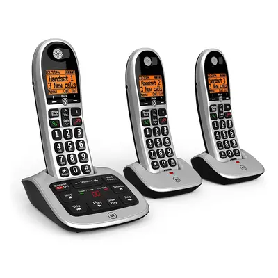 BT Big Button Advanced Call Blocker Cordless Home Phone with Answer Machine (Trio Handset Pack)