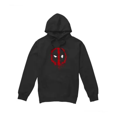 (XXL, Black) Marvel Mens Deadpool Painted Logo Hoodie