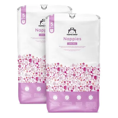 Amazon Brand - Mama Bear Ultra Dry Nappies, Size (10-16 kg), Count (2 Packs of 76), White, Month