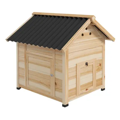 PawHut Wooden Duck House, Poultry Coop with Double Doors, Openable Roof