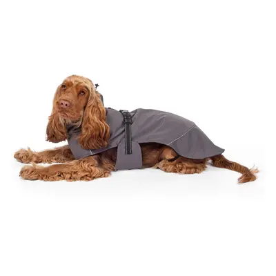 (Grey, XX-Large) Wind, Waterproof Raincoat Dog Jacket Fleece Lined