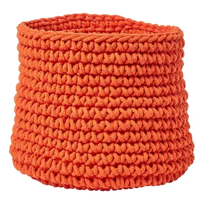 (Burnt Orange) Cotton Knitted Round Storage Basket, x cm