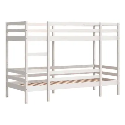 vidaXL Bunk Bed Loft Bed Bedroom Bed Frame White 90x200 cm Solid Wood Pine