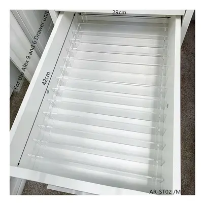 (AR-ST02 - 42cm) ANON DIY Drawer Divider Set For ALEX And Drawers,Acrylic Customizable in-Drawer