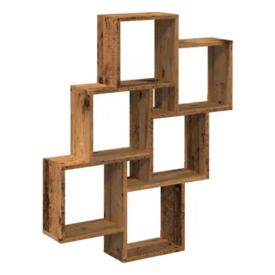 (old wood) vidaXL Wall Cube Shelf Hanging Wall-Mounted Floating Shelf Engineered Wood