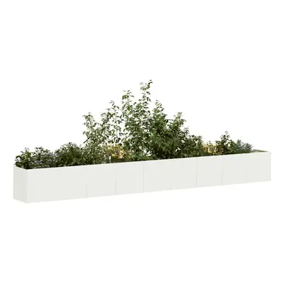 vidaXL Planter White 360x40x40 cm Cold-rolled Steel plant pot plant stand