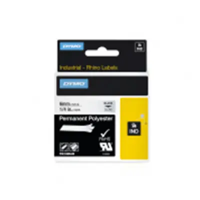 Dymo Rhino Pro Black Permanent Polyester Label Tape (6x6mm)