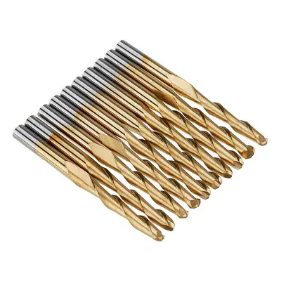 (12mm) 10pcs 3.175mm Shank Ball Nose End Milling Cutter Titanium Coated Two Flute 12mm/22mm CNC 