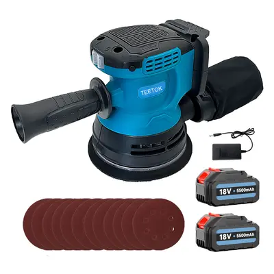 125mm Brushless Orbital Sander+5.5A 2Battery+Charger-MakitaCompatible