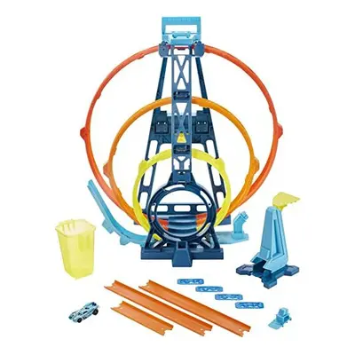 Hot Wheels Track Builder Unlimited Triple Loop Kit Collapsible 3-Loop Gift Set for Kids to Years