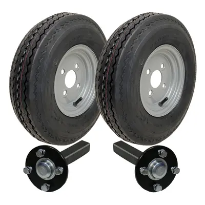 4.80/4.00x8 Trailer Kit 6ply Wheels P811 4/100mm PCD Hub & Stub axles 690kgs