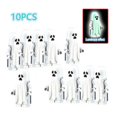 10Pcs Luminous Vitruvius /Ghost Minifigure Blocks Toy Collection Fit Lego Halloween Decoration