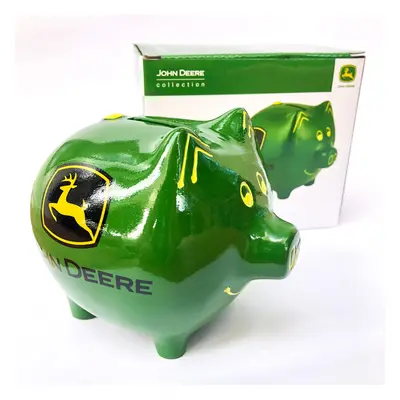 Official Licensed John Deere Green Pig Savings Bank - Medium Size