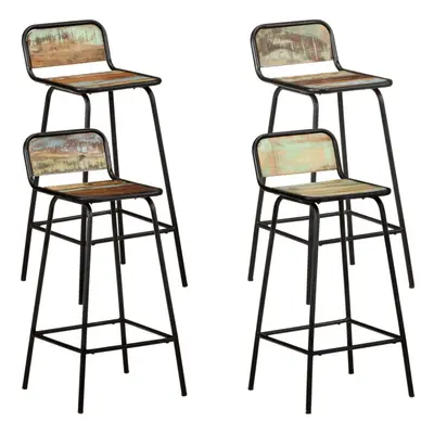 vidaXL 4x Bar Chairs Solid Reclaimed Wood Counter Stool Dining Room Kitchen