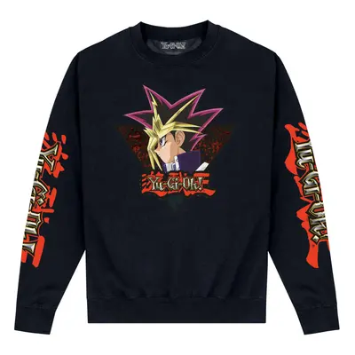 (M, Black) Yu-Gi-Oh! Unisex Adult Portrait Sweatshirt