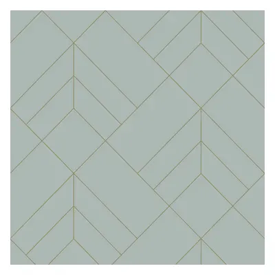 (Sky/Gold) Sander Geometric Wallpaper Fine Decor