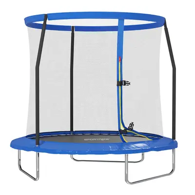 SPORTNOW 8ft Outdoor Trampoline with Safety Enclosure Net, Blue