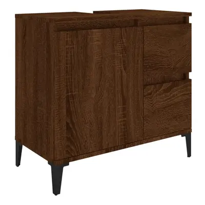 (brown oak) vidaXL Bathroom Cabinet Cupboard Washroom Storage Cabinet Engineered Wood