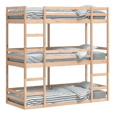 vidaXL Triple Bunk Bed Loft Bed Bedroom Bed Frame 80x200 cm Solid Wood Pine