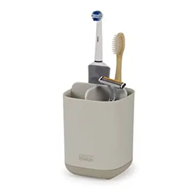 Easy-Store - Toothbrush Holder Caddy Bathroom Storage, Compact- Matt Finish, Ecru