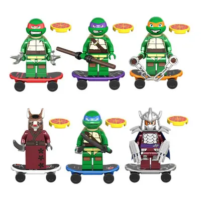 6PCS Teenage Mutant Ninja Turtles Building Block Minifigures Toys Fit Lego