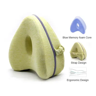 (Light Green) Orthopedic knee pillow for Hip Pain Sciatica Memory Cushion Sleeping Support