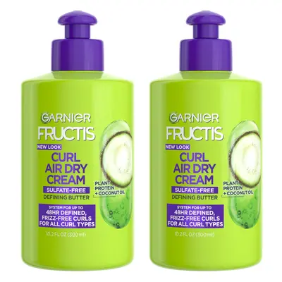 Garnier Fructis Curl Nourish Air Dry Cream Sulfate Free Defining Butter Leave-in Conditioner 10.