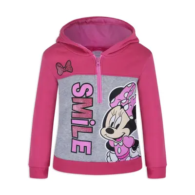 Disney Minnie Mouse Girls Half Zip Up Hoodie for Infants Toddlers an