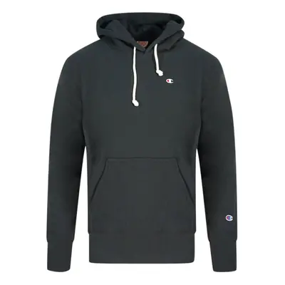 Champion Reverse Weave Small Classic Logo Black Hoodie