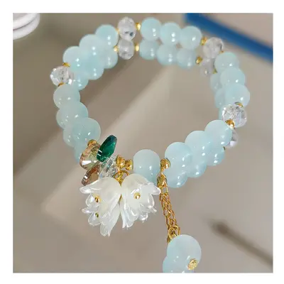 Light blue convallaria bracelet Trinket flower bracelet