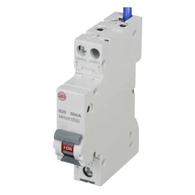 WYLEX 20A 30mA MINI RCBO B CURVE 1P 1MOD (2018), Type A