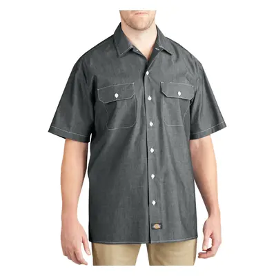 Dickies Men's Big Short Sleeve Shirt Navy Chambray XX-Large