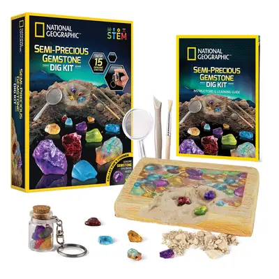 National Geographic Semi-Precious Gemstone Dig Kit for Kids - Gems