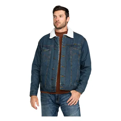 Wrangler Men's Cowboy Cut Western Lined Jacket Sherpa/Denim Large